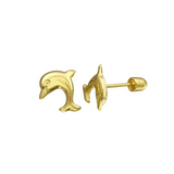 14kt Dolphin Stud Earrings- Children's