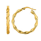 14K Gold 25Mm Twist Hoop Earring