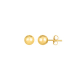 14K Gold Polished 6Mm Post Earring