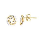 14K Gold Multi-Row, Open Center Love Knot Stud Earring