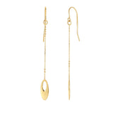 14K Gold Polished Open Oval Drop Earring