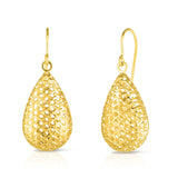 14K Gold Large Open Tear Drop Earring