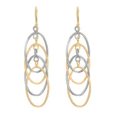 14K Gold Polished Interlocking Oval Dangle Earring