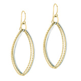 14K Gold Polished & Diamond Cut Dangle Earring