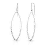 Silver Long Oval Mirror Chain Earring