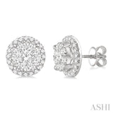 2 Ctw Lovebright Round Cut Diamond Earrings in 14K White Gold