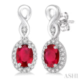 Oval Shape Gemstone & Diamond Earrings