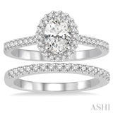 Oval Shape Diamond Wedding Set