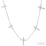 Cross Diamond Station Necklace