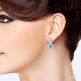 Silver Gemstone & Diamond Earrings