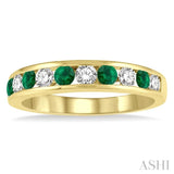 Channel Set Gemstone & Diamond Wedding Band