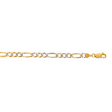 14K Gold 4.75Mm White Pave Figaro Chain