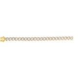 14K Gold 13.5Mm White Pave Lite Miami Cuban