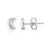 14K Gold Moon Stud Earring