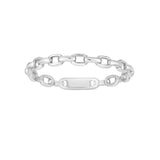 14K White Gold Oval Links Ring