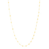 14K Mirrored Chain 38" Heart Station Necklace