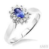 Oval Shape Gemstone & Diamond Ring