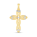 14K Two-Tone Cross Pendant