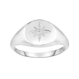 Sterling Silver Rhodium Polished & Textured Ring