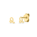 14K Gold Leo Studs