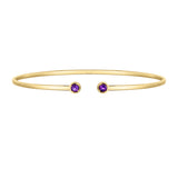 14K Amethyst Open Cuff Bangle