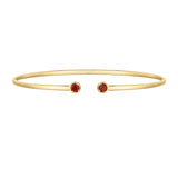 14K Garnet Open Cuff Bangle