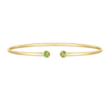 14K Peridot Open Cuff Bangle