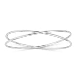 Silver Slip On Crossover Bangle