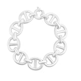 Silver 15mm Puffed Mariner Bracelet