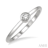 Stackable Bezel Set Petite Diamond Fashion Ring