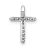 14k White Gold Diamond Cross Pendant