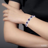 Silver Gemstone & Diamond Bracelet