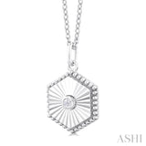 Hexagon Shape Medallion Diamond Pendant