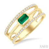 East-West Gemstone & Diamond Ring