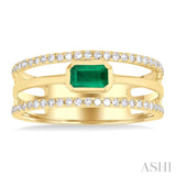 East-West Gemstone & Diamond Ring