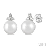 Pearl & Petite Diamond Fashion Earrings