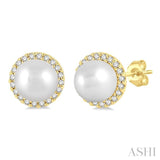 Pearl & Petite Halo Diamond Fashion Earrings