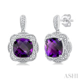 Silver Gemstone & Diamond Earrings