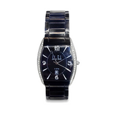 John Fish Watch Collection- Black Stainless Diamond Watch