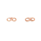 14kt rose gold infinity studs (IN STOCK NOW)