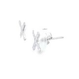 14kt wg x shaped studs (IN STOCK NOW)