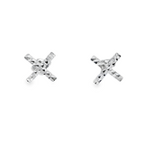 14kt wg x shaped studs (IN STOCK NOW)